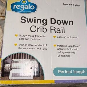 Regalo White Swing Down Crib Rail